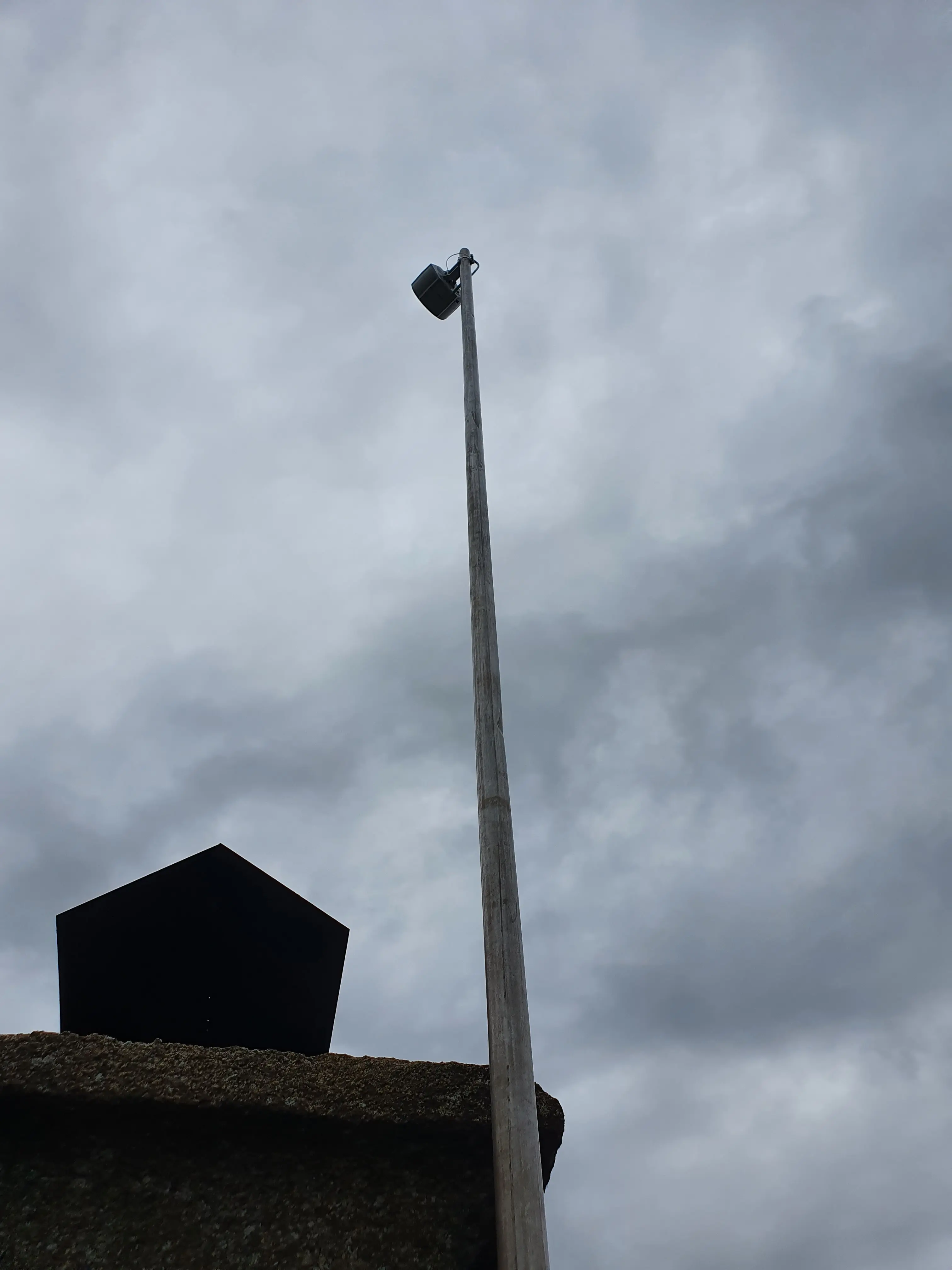 pole fixed with antenna